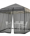 Mosquito Netting for Patio Umbrella 10x10 Ft Canopy Screen, Weather Resistant 75D Polyester Mesh With TPU Base, Double Zipper Door