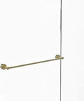 Brass Shower Door Towel Bar 30 Inch Satin Brass Finish Dottingham Collection mounted on glass door