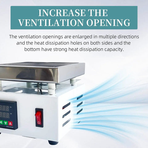 Digital Cast Iron Lab Hot Plate 110V 1000W With Microcomputer Control 120x120mm Heating Surface Safe Insulation Ventilation Openings