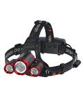 Rechargeable 1200 Lumen Headlamp Beast Mode With Four Modes Zoomable Beam Waterproof Headlight on adjustable headband