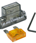 Inline Fuse Holder For 4 Or 8 Gauge Power Wire With 40 Amp And 80 Amp Maxi Fuses Included Beefy Protective Cover Corrosion Resistant Platinum Finish High Current Wiring Accessory With Lifetime Tech Support