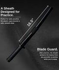 Polypropylene Short Practice Samurai Training Sword 24-Inch With Black Saya Scabbard detail on the black scabbard