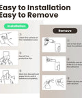 Installation and removal guide for Six Pack Large Stainless Steel Wall Hooks Heavy Duty Adhesive Mount.