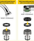 Quick Connect Sink Faucet Adapter For Shower And Garden Hose Chrome Brass Connector Kit showing M21 and M24 thread fittings