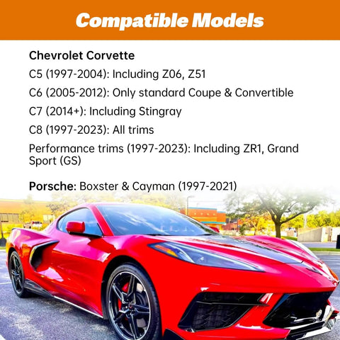 Red Corvette compatible with 4 Pack Corvette Floor Jack Pads For Lift Pucks C5 C6 C7 C8 Models Safe Lifting Rubber Jack Point Pads