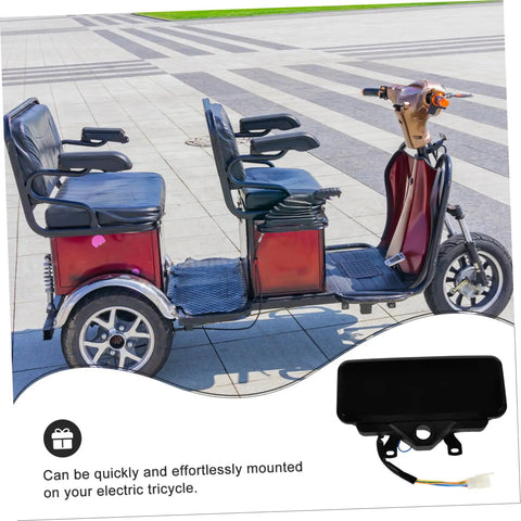 Waterproof LCD Display For Electric Bikes And Tricycles With Speedometer And Battery Monitoring, mounted on electric tricycle
