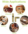 Diagram showing wide applications of Brass Invisible Barrel Hinges For Jewelry Boxes And DIY Projects 20 Pieces M5 X 25mm Concealed Cylindrical Hinges Durable Solid Brass For Easy Install And Clean Look with examples of jewelry, watch, music, paper, and tea boxes.