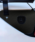 Custom Carbon Fiber Charge Port Wrap Fits Tesla Model 3 And Model Y Vehicles 2018 Through 2024 on charge port area.