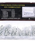 Heavy Duty Zinc Plated Hair Pin Cotter Pin And Hitch Pin Assortment Kit 150 Pieces In Six Sizes Clear Storage Box