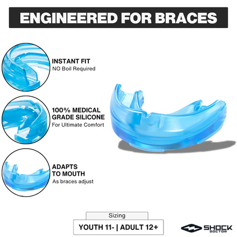 Brace Friendly Mouth Guard For Sports With Braces Full Upper Teeth Protection For Hockey Lacrosse Football Baseball