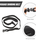 Heavy Duty Luggage Straps With Quick Release Buckles For Camping Hiking Travel Gear Adjustable Anti Wear Packing Straps Set Black Durable Tie Down Straps For Luggage Suitcases Bags shown with buckle design and coiled strap