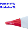 Close-up of red molded-in tip on Heavy Duty Vinyl Piping Cement Bag For Grout And Mortar On The Go For Easy Grout Application Tear Resistant Tile Grout Applicator With Molded In Tip Puncture Proof Masonry Joint Caulking Bag For Tile Stone Brick Projects 13 X 24.