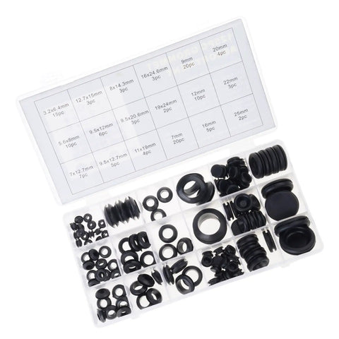 125 Pcs Rubber Grommets Plugs Set Eight Varied Sizes Soft T Shaped Stopper Plugs For Furniture Holes Sealing In Organizer Case