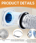 Magnetic Dryer Vent Connector Kit With Airtight Seal No Hassle Tool Free Quick Install Includes Three Point Three Ft Duct And Two Clamps