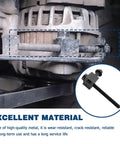 Heavy Duty Alternator Pump Pulley Adjuster Kit With Belt Tensioner Replacement Bolt Set No Sweat Installation For Hyundai Elantra Kia Rio And Accent Roll On Road, close-up of installed bolt on alternator.