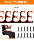 Wall And Ceiling Mounted Fishing Rod Rack Holds Up To 10 Rods Space Saver For Gear In Garage Declutter Your Space With A Durable Wall Mount Or Ceiling Mount Rack For Home Shop Or Boat, shown with installation screws and dimensions.