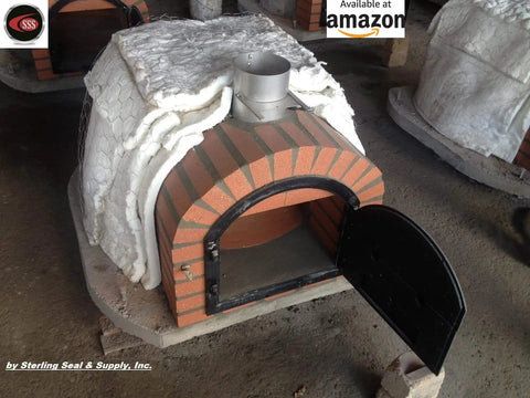 Wood oven with Heavy Duty Ceramic Fiber Blanket Insulation 2300F Continuous Use Temperature Six Pound Density 12x24x1 Inch Heat Shield
