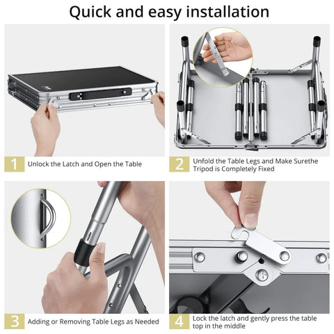 Step-by-step guide to assembling Folding Camping Table With Aluminum Build 24 Inch By 16 Inch Portable Table Lightweight Yet Sturdy