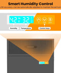 Display panel of Huge 180L Industrial Sealed Storage Cabinet for 3D Printer Filament with Built-In Dehumidifier showing humidity control