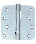 Stainless Steel Ball Bearing Door Hinges Four Inch With Five Eighth Inch Radius Non Removable Riveted Pin Security Hinges, face view