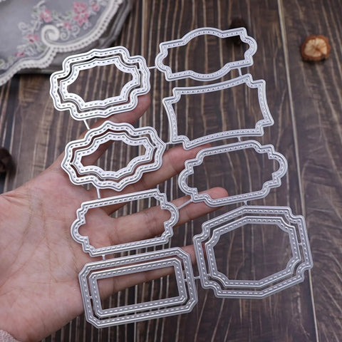 Lapoo metal cutting dies set with multiple ornate frame shapes for scrapbooking and card making