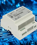 60W 24V DIN Rail Power Supply, Single Output AC DC Switching PSU DR-60-24, white aluminum case