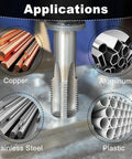 Applications of Premium M14 X 1.5 Metric Thread Tap And Die Set In High Speed Steel 6542 for various materials like copper and aluminum