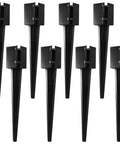Set of Heavy Duty 36 Inch Fence Post Ground Spike 4x4 To 3.5x3.5 Wood Posts Black Powder Coated No Dig Easy Install Mailbox Post Anchor