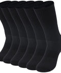 Six Pairs Bamboo Viscose Camping Socks For Men And Women Quick Dry Mid Calf Cushioned Trekking Running Sports Socks With Moisture Wicking Comfort All Season Black XL
