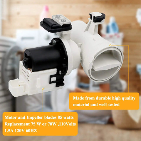 Washer Drain Pump Assembly For Front Load Machines - Exact Replacement For Duet 2000 3000 4000 Series And He2t Plus, Includes W10130913