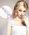 Bride wearing jewelry highlighted by Your Go To Sterling Silver Oval Clasp Set for Jewelry Making Hypoallergenic Spring Bail Connectors