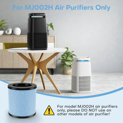 Room with MJ002H air purifiers and MJ002H Compatible Air Purifier Replacement Filter 4 Stage Filtration with Activated Carbon Multi Layer Filter For Model MJ002H Air Purifier Breathe Easy RF Pack Ideal For Home And Office Environments.