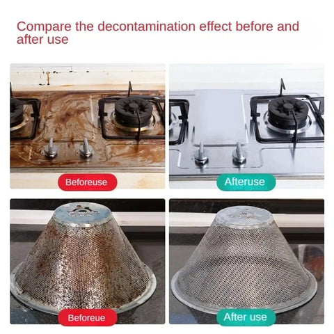 Before and after cleaning effect with Powerful 2500W Steam Cleaner For High Temperature Disinfection In Kitchen Bathroom And HVAC Hoods 110V 220V Gray Versatile Household Steam Cleaner With Long Cord And Hose Six Adjustable Settings Easy One Switch Operation on stove and hood filter