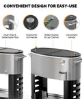 70 Qt Rolling Patio Cooler On Wheels With Bottle Opener And Ice Scoop Portable Ice Chest showing ergonomic lid and bottle opener