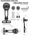 Slick Out Front Bike Computer Mount for handlebar with adjustable aluminum design and accessories, compatible with Garmin Bryton GoPro.