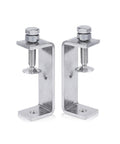 Pair of 304 stainless steel woodworking C-clamps with 85mm wide jaws, heavy-duty 2-piece set