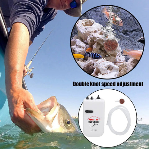 Person holding fish from water with fishing gear accessories and double knot speed adjustment, ocean backdrop