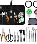 All In One Bonsai Tool Kit For Beginners With 20 Pcs Gardening Set Including 262 Feet Bonsai Wire 29.5 Inch By 29.5 Inch Plant Repotting Mat Leather Bag Bonsai Scissors Pruning Shears Leaf Cutters Shovel Rake Brush Gifts For Women, 20-piece set