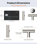 Product dimensions for 10 Pack 2 Inch Brushed Nickel Stainless Steel Cabinet Knobs T Bar Pulls For Cabinets And Drawers.