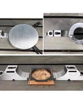 Heavy Duty M10 CNC Side Clamp Vise With One-Way Grip For Milling And Grinding Machines Ensures Ultra Precise High Clamping Force 135 Kn with circular workpiece.