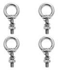 Heavy Duty Built Tough Stainless Steel Eyebolt Kit Four Pack Five Sixteenths By One Point Two Inch Lifting Eye Bolts With Nuts And Washers