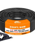Three Eighths Inch PA12 Nylon DOT Air Line Pneumatic Tubing Two Hundred Feet SAE J844 High Pressure Air Hose coiled with cutter