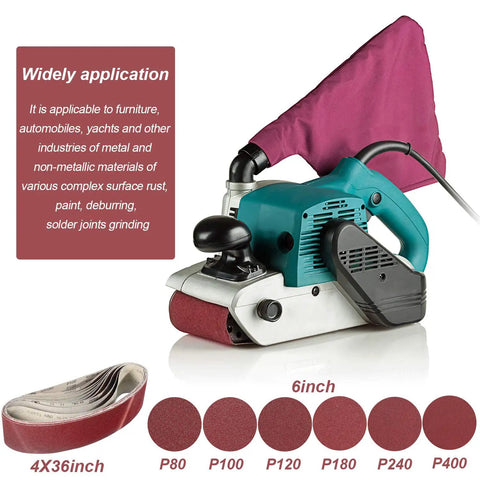 Woodworking Sanding Belts and Discs Set for Bench Sander DIY Friendly with 4 36 Inch Belts and 6 Inch Self Adhesive Discs image