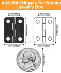 Mini Stainless Steel Hinge Set For Dyb Crafts with size comparison to a nickel