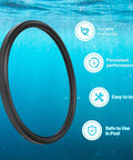 Heavy-Duty 7 3/4 Inch Pool Light Gasket Replacement For SP0580 Series Underwater Lights, black rubber ring seal