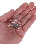 Heavy Duty Tig Welding Glass Cup Nozzle For Wp17 18 And 26 Torch 2.4mm held in hand showing clear design and metal insert.