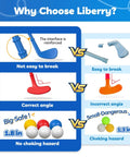 Comparison of Liberry toddler golf set features with focus on durability, safety, and design; highlighting reinforced plastic clubs and safe golf balls.