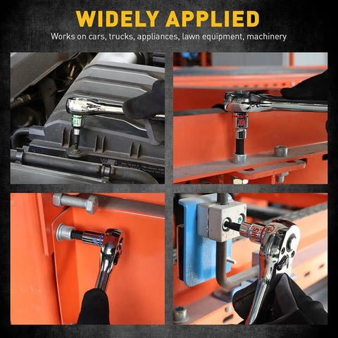 Pro Grade 21-Piece Hex And Torx Socket Set With Magnetic Rail Organizer in use on various machinery