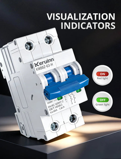 DC Small But Mighty Miniature Circuit Breaker 1000V Non Polarity 2 Pole 32A MCB With DIN Rail Mount for power systems