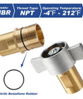heavy-duty hydraulic quick disconnect brass coupler with NBR seals and NPT threading for industrial and trailer systems